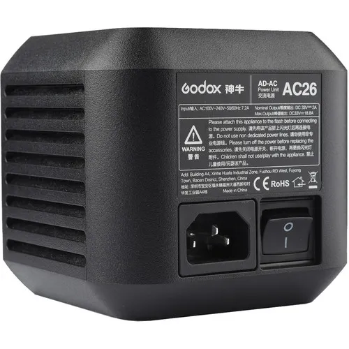 Godox AC26 AC AdaGodox AC26 AC Adapter for AD600Pro Flashpter for AD600Pro Flash